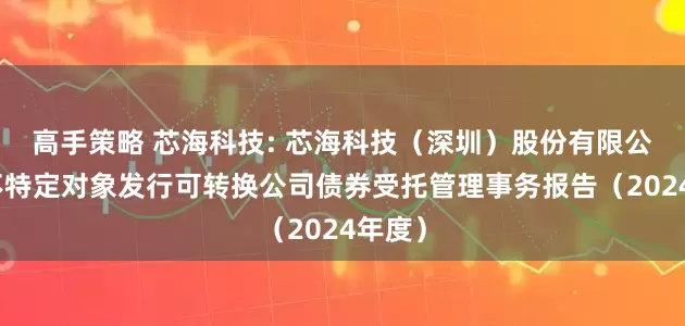 高手策略 芯海科技: 芯海科技（深圳）股份有限公司向不特定对象发行可转换公司债券受托管理事务报告（2024年度）